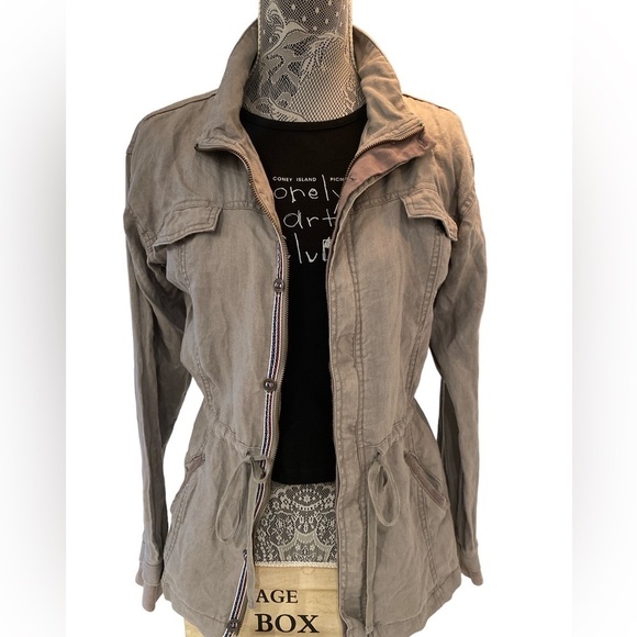 Michael Stars | 100% Linen Lightweight Gray Zip-up Jacket | Size Medium - Picture 1 of 6